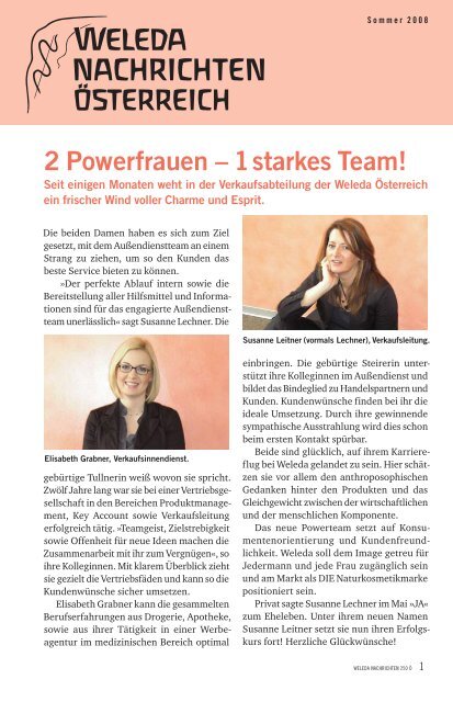 2 Powerfrauen â€“ 1 starkes Team! - Weleda