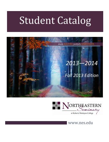 Student Catalog - Northeastern Seminary