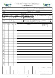 assessment sheet for wsf referees and candidates o â x