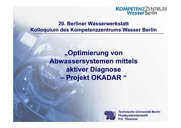 Projekt OKADAR - Kompetenzzentrum Wasser Berlin