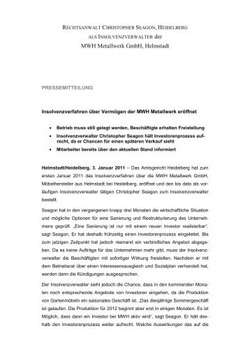 MWH Metallwerk GmbH, Helmstadt - WELLENSIEK ...