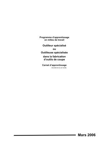 Carnet d'apprentissage en outils de coupe (PDF, 167.7 ko) - ComitÃ© ...