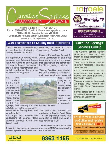 AprilEdition.pdf - the Caroline Springs Community Update.