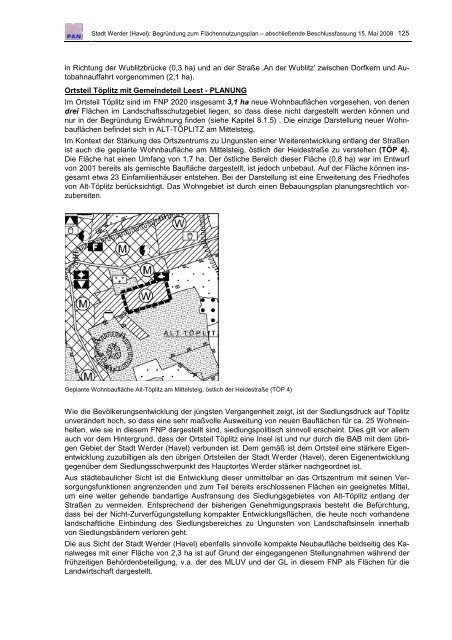 Begründung Flächennutzungplan 2020 - Werder (Havel)