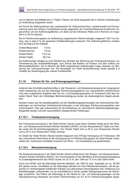 Begründung Flächennutzungplan 2020 - Werder (Havel)