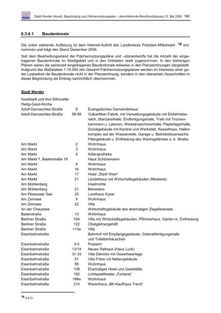 Begründung Flächennutzungplan 2020 - Werder (Havel)