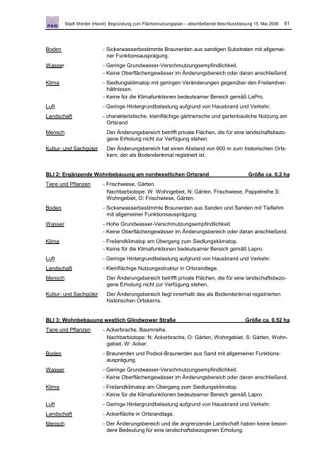 Begründung Flächennutzungplan 2020 - Werder (Havel)