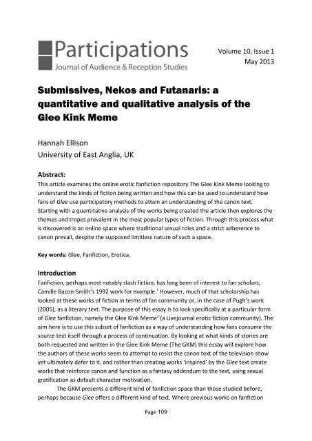 Submissives, Nekos and Futanaris: a quantitative ... - Participations