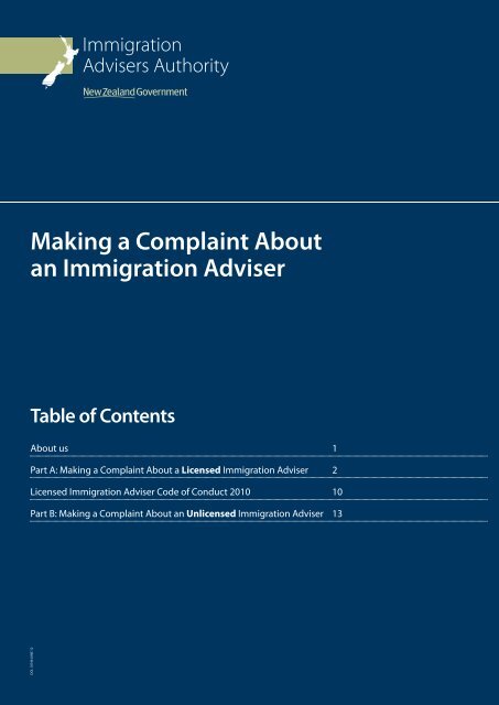 Making a Complaint About an Immigration Adviser form