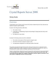 Crystal Report Server Sizing Guide - Cornerstone Consulting