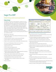 Sage Pro ERP Order Entry and Inventory Control - Cornerstone ...