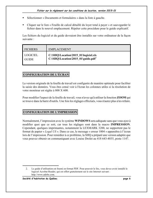 Guide calcul loyer - SociÃ©tÃ© d'habitation du QuÃ©bec