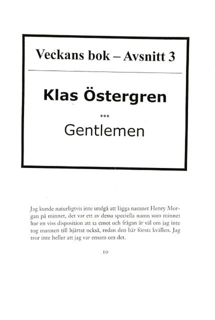 Veckans bok 3 - Gentlemen