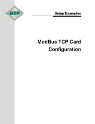 ModBus TCP Card Configuration - RTP
