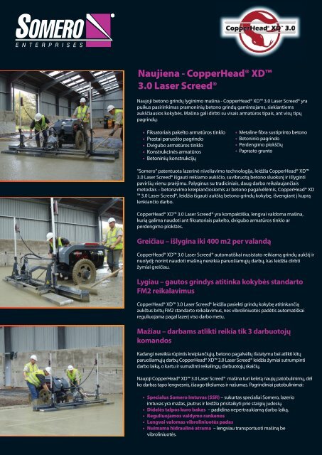 CopperHeadÂ® XDâ¢ 3.0 Laser Screed - Somero Enterprises