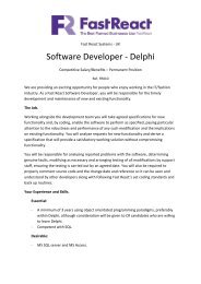 Software Developer - Delphi - Fast React