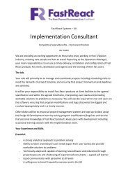 Fast React Systems UK Implementation Consultant