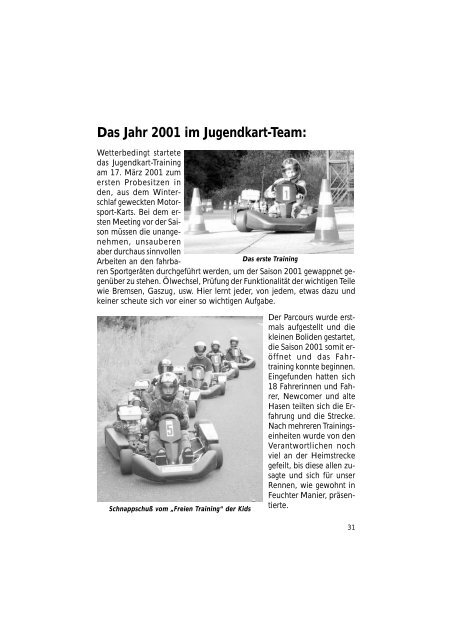 Das Jahr 2001 im Jugendkartteam - AMC Feucht