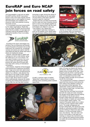 EuroRAP and Euro  NCAP join forces on road safety