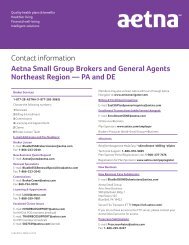 Contact information Aetna Small Group Brokers and General Agents ...