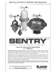 SENTRY Inlet Stabilizer Manual J Model - BLACOH Fluid Control