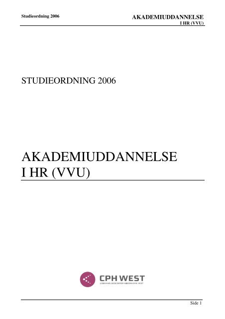 AKADEMIUDDANNELSE I HR (VVU) - KEA