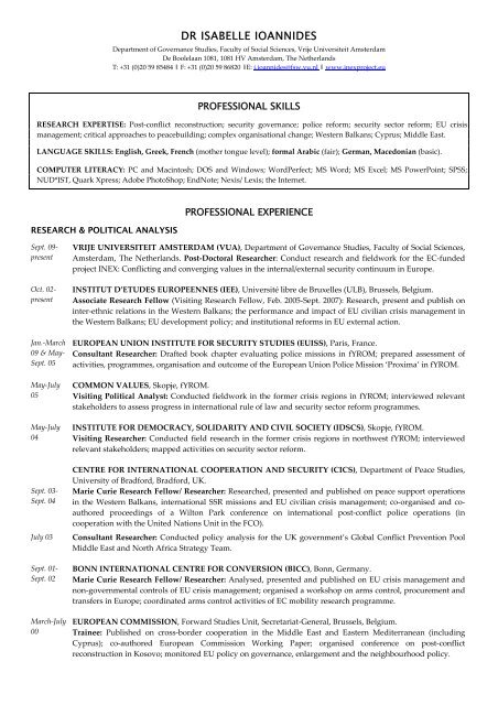 extended version of Isabelle Ioannidess CV - European Foreign and ...