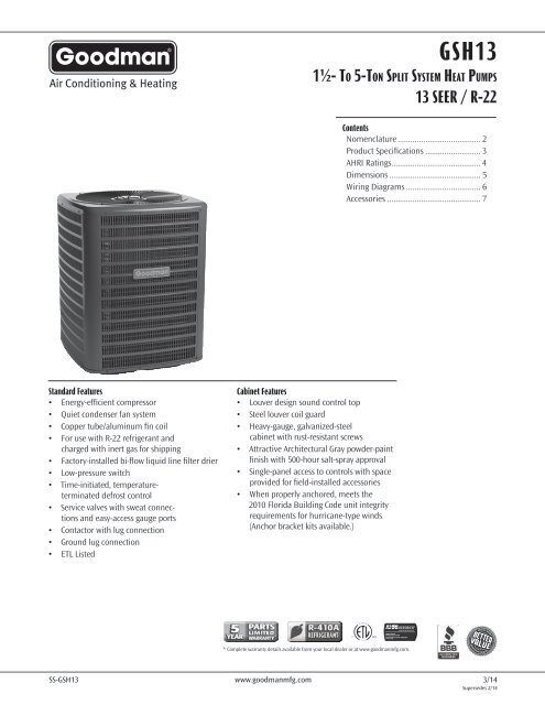 Goodman Ac Piston Chart