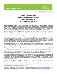 Dallas Theater Center Announces Collaboration with Dallas ...