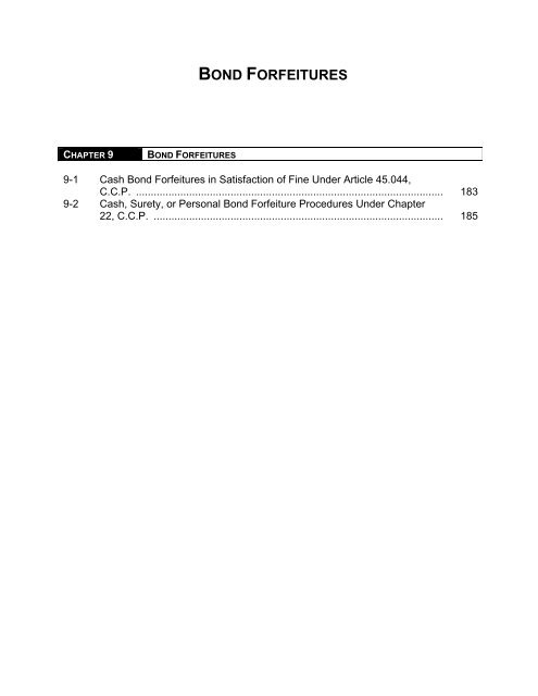 ix.bond forfeitures - Texas Municipal Courts Education Center