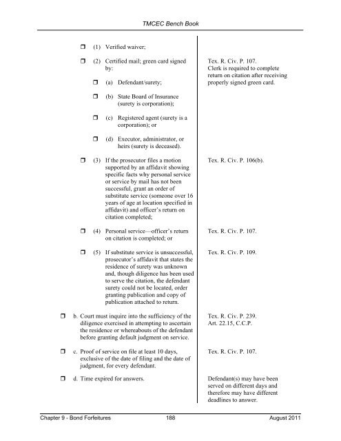 ix.bond forfeitures - Texas Municipal Courts Education Center