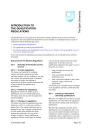 introduction to the qualification regulations - The Open University