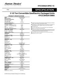 American Standard Specification 3-1/2 Ton Convertible Gas/Electric ...
