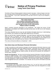 Notice of Privacy Practices Long Term Care Plans
