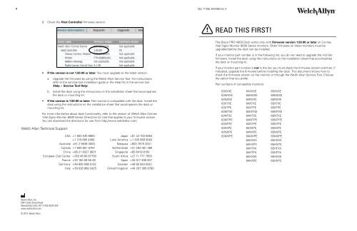 Upgrade sheet, VSM 6000 Series Monitor and Braun - Welch Allyn