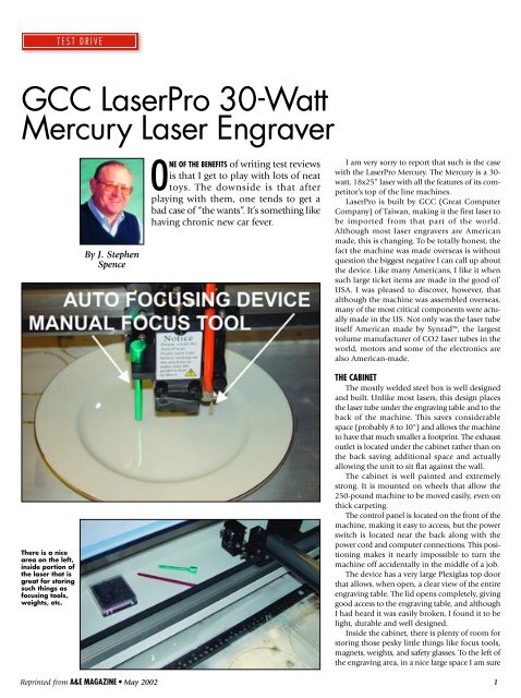 GCC LaserPro 30-Watt Mercury Laser Engraver