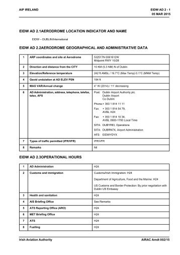 EIDW - Irish Aviation Authority