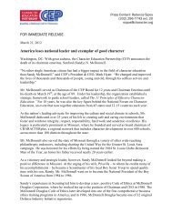 Read press release - Character Education Partnership