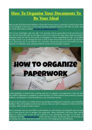 How To Organise Your Documents To Be Your Ideal