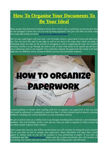 How To Organise Your Documents To Be Your Ideal