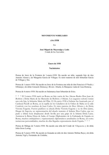 * * * El 5-enero-1938 nació en Roma un hijo varón de Sus Altezas ...