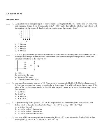 ch 19-20 practice - Geneva Area City Schools