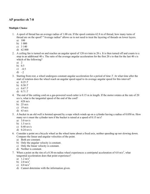 AP practice ch 7-8