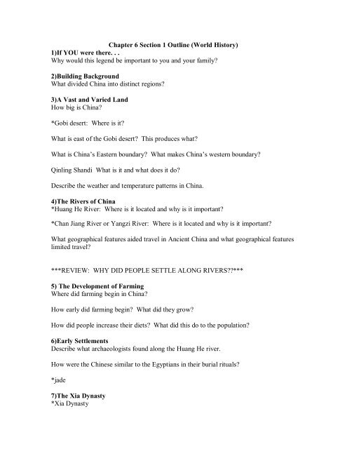 Chapter 6 Section 1 Outline (World History) - Geneva Area ...