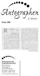 K. Meixner Liste 186 - Autographen Deutschland