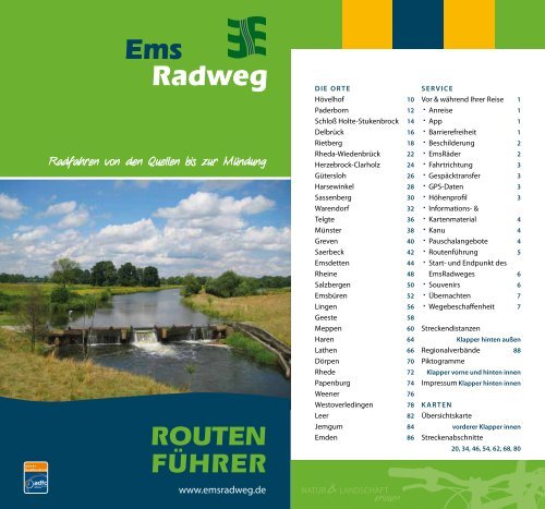 Ems Radweg ROUTEN FÃœHRER