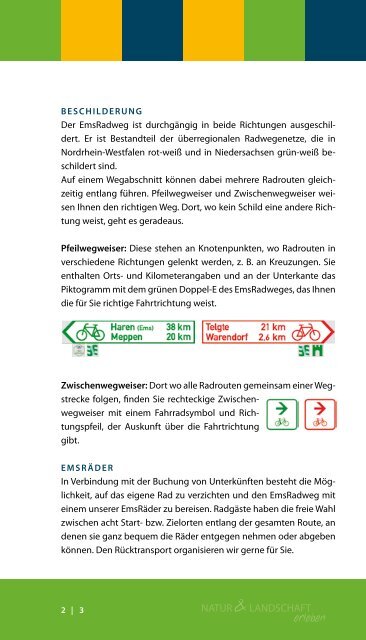 Ems Radweg ROUTEN FÃœHRER