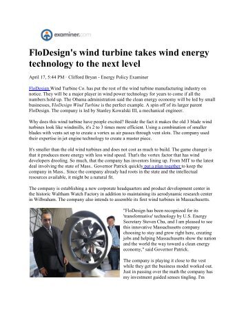 FloDesign's wind turbine takes wind energy technology to the next ...
