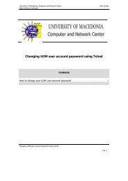 Changing UOM user account password using Telnet