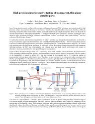 High precision interferometric testing of ... - Zygo Corporation